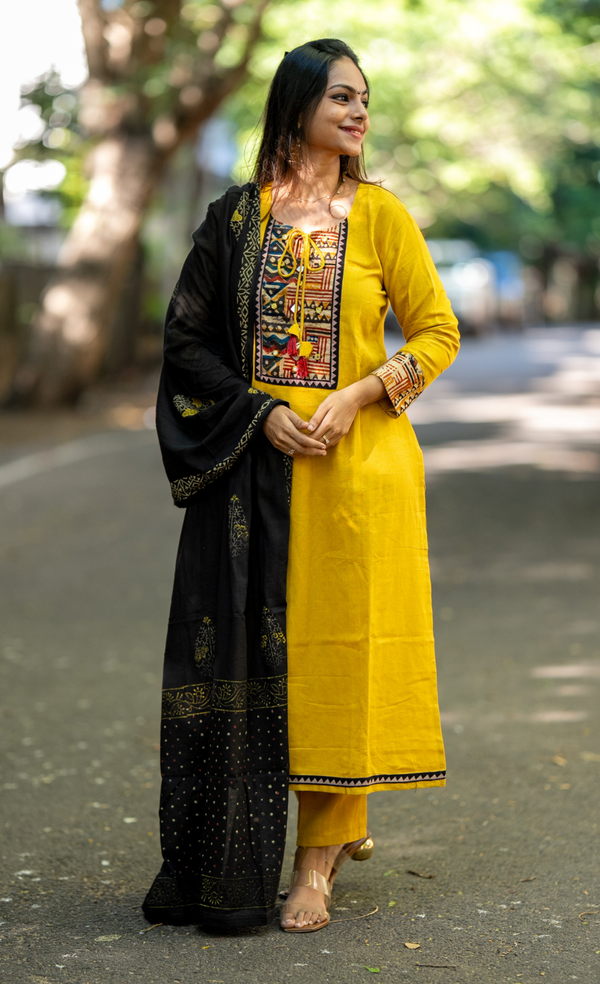 Nivea Mustard Grace Set with Dupatta