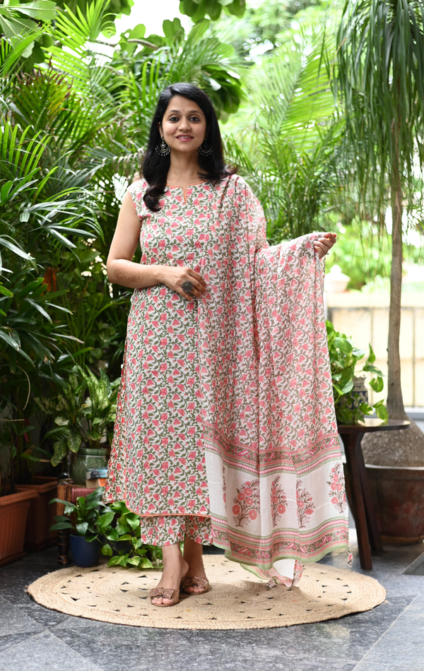 Pankhuri Sleevless Cotton Suit Sets