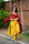 Nishita yellow Grace Set with Dupatta