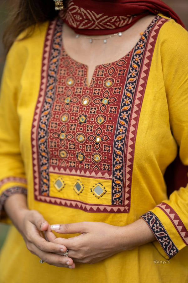 Nishita yellow Grace Set with Dupatta