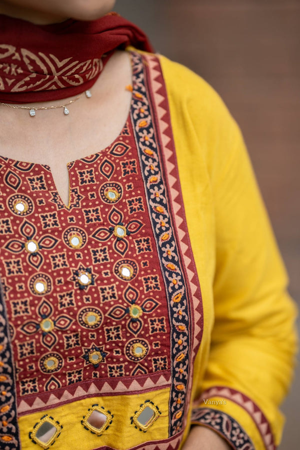 Nishita yellow Grace Set with Dupatta