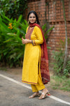 Nishita yellow Grace Set with Dupatta