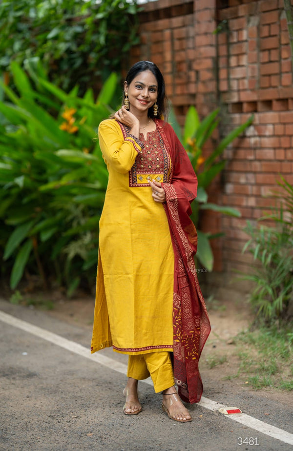 Nishita yellow Grace Set with Dupatta