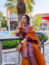 🌸Kanchi Glow – Radiant Orange Elegance