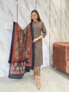 Vasudha Black Gold Paisley Kurta pant Set