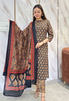 Vasudha Black Gold Paisley Kurta pant Set