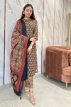 Vasudha Black Gold Paisley Kurta pant Set