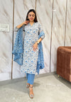 Abhita Sky Blossom Kurta Suit Set