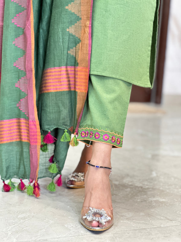 Nutaan Olive Grace Kurta Suit Set