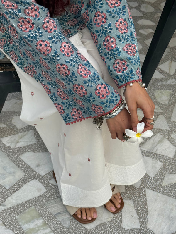 Meher Floral Kurta with Embroidered Farsi Pajama Set