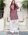Ruhani Hand Block Kurta with Embroidered Farsi Set