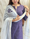 Vasuda Purple Ikkat Kurta Suit Set