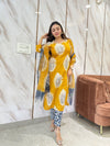 Laya Mustard Hand Block Batik Print Kurta Suit Set