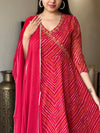Mahek Red Full-Flared Chiffon Anarkali with Zardozi Handwork