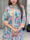 Nandini Floral Print Aqua Co-ord Set