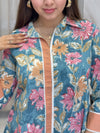 Nandini Floral Print Aqua Co-ord Set