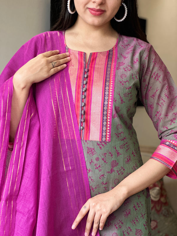 Ekanta Magenta Grace Kurta Set