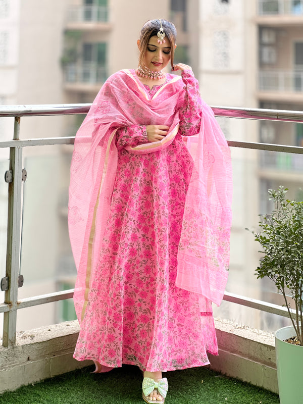 Tarunika Kota Doria Anarkali suit set