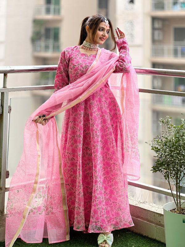 Tarunika Kota Doria Anarkali suit set