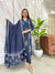Zeenat Indigo Floral Kurta pant Set