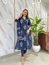 Zeenat Indigo Floral Kurta pant Set