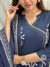 Zeenat Indigo Floral Kurta pant Set