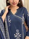 Zeenat Indigo Floral Kurta pant Set