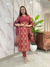 Nirvana Crimson Bloom Kurta Suit Set