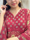 Nirvana Crimson Bloom Kurta Suit Set