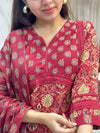 Nirvana Crimson Bloom Kurta Suit Set