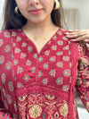 Nirvana Crimson Bloom Kurta Suit Set