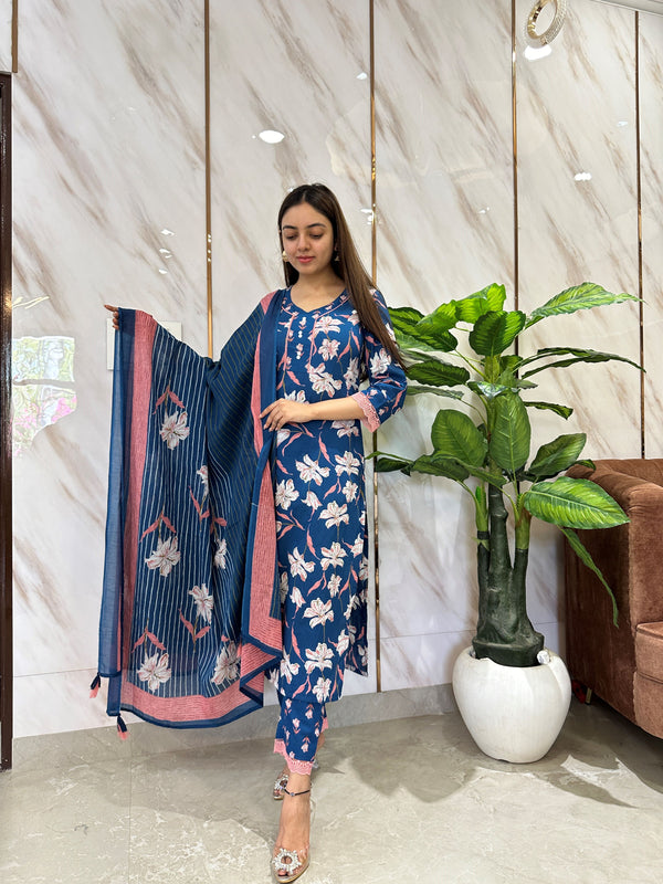Nalini Blue Lily Kurta pant Set