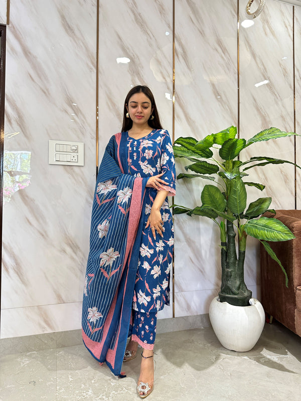 Nalini Blue Lily Kurta pant Set