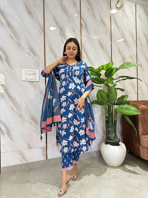 Nalini Blue Lily Kurta pant Set
