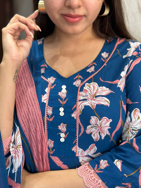 Nalini Blue Lily Kurta pant Set