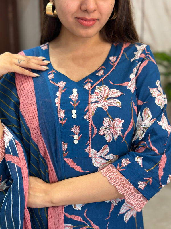 Nalini Blue Lily Kurta pant Set