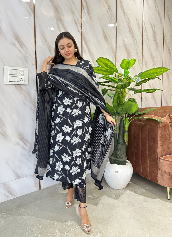 Vedika Midnight Blossom Kurta Suit Set