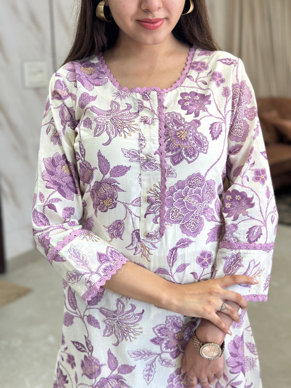 Tishya Lavender Blossom Co-ord Set