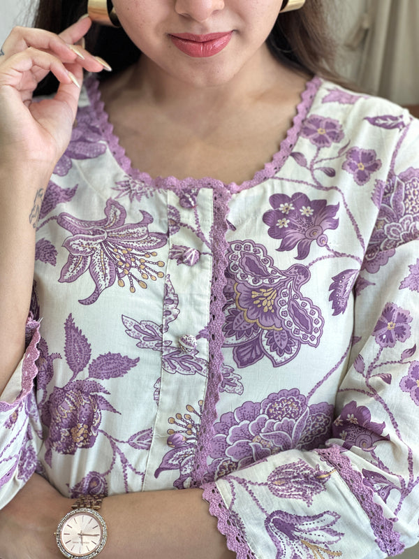 Tishya Lavender Blossom Co-ord Set