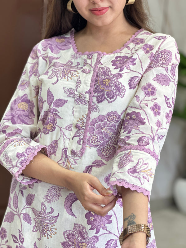 Tishya Lavender Blossom Co-ord Set