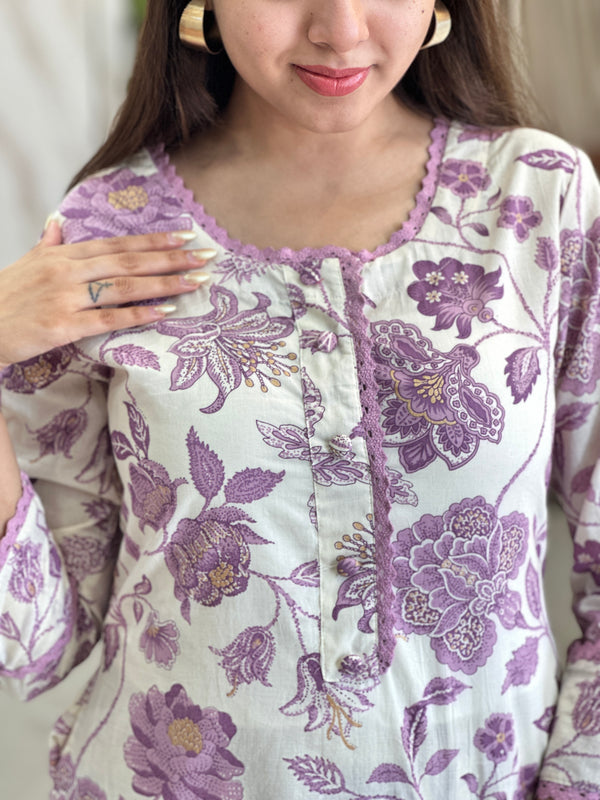 Tishya Lavender Blossom Co-ord Set