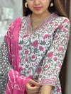 Mridvika Blush Grey Pink Kurta Suit Set