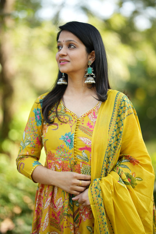 Sumedha Marigold Anarkali Suit Sets