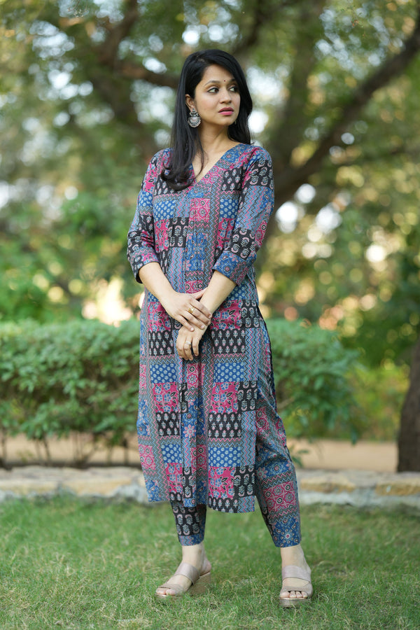 Kriti Blue Kurta Pant Set