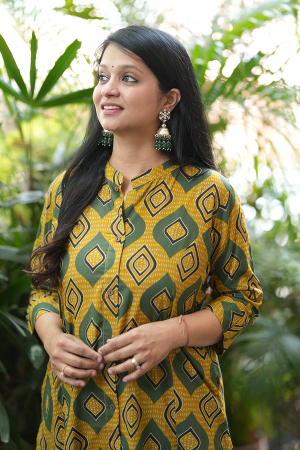 Tarangini Cotton Discharge Print A-Line Suit Set