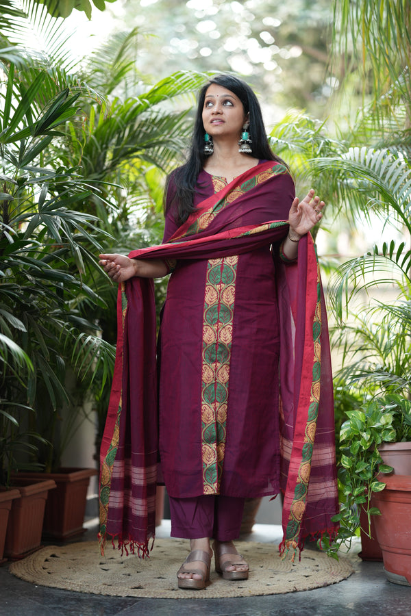 Narayanpeth Rajeshwari Lined Suit Set