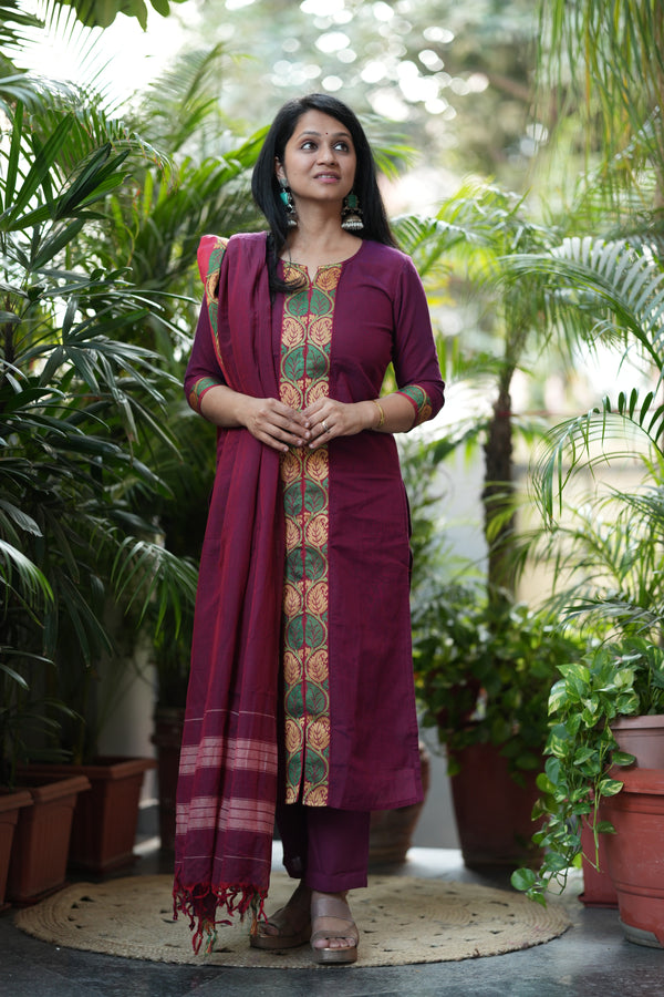 Narayanpeth Rajeshwari Lined Suit Set
