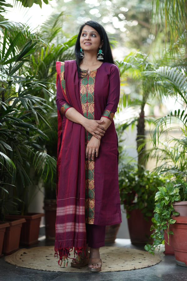 Narayanpeth Rajeshwari Lined Suit Set