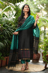 BlackTeal Echo - Pochampally Silk Elegance