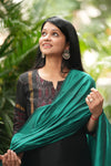 BlackTeal Echo - Pochampally Silk Elegance